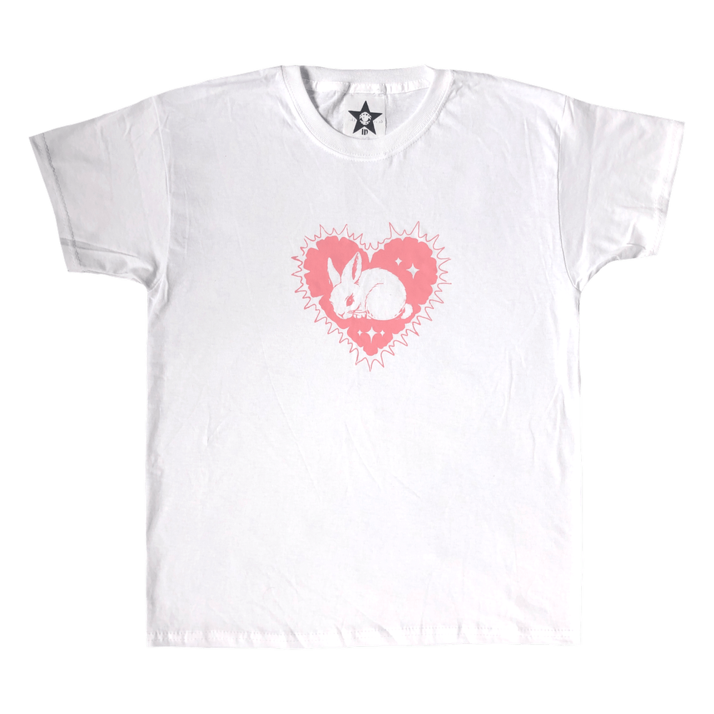 ●PINK PINEAPPLE● BUNNY TSHIRTBLACK m1037_1016314 Bunny baby tee - Pink/White — ISLA READ